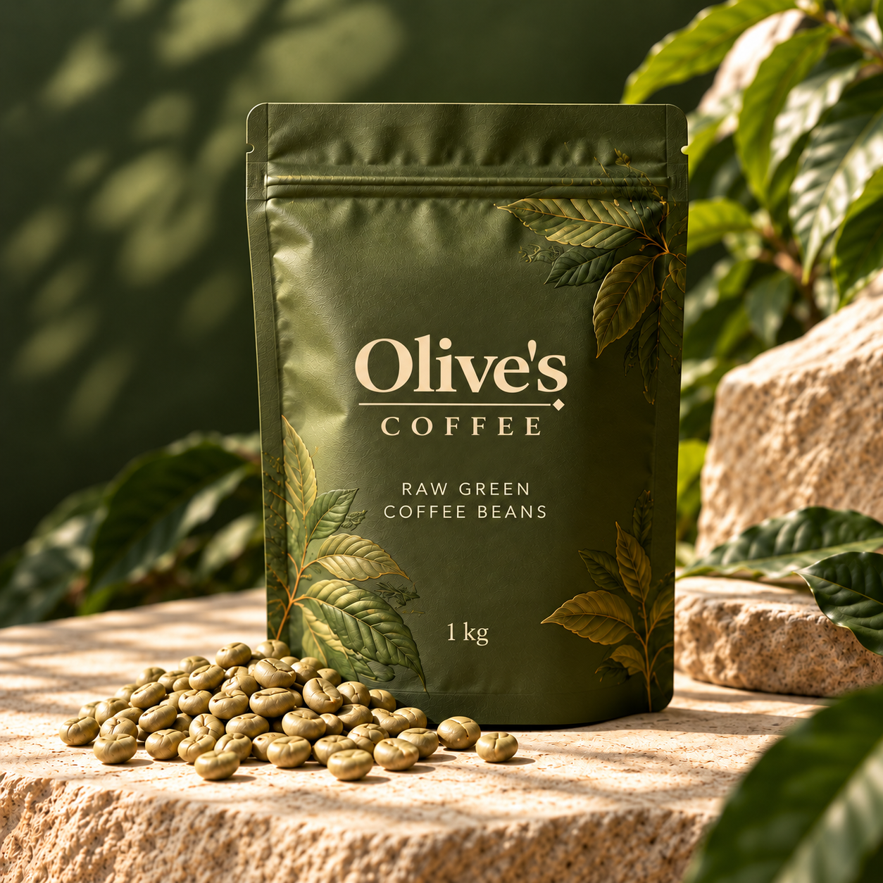 Olive's Raw Green Coffee Beans 1 kg pouch